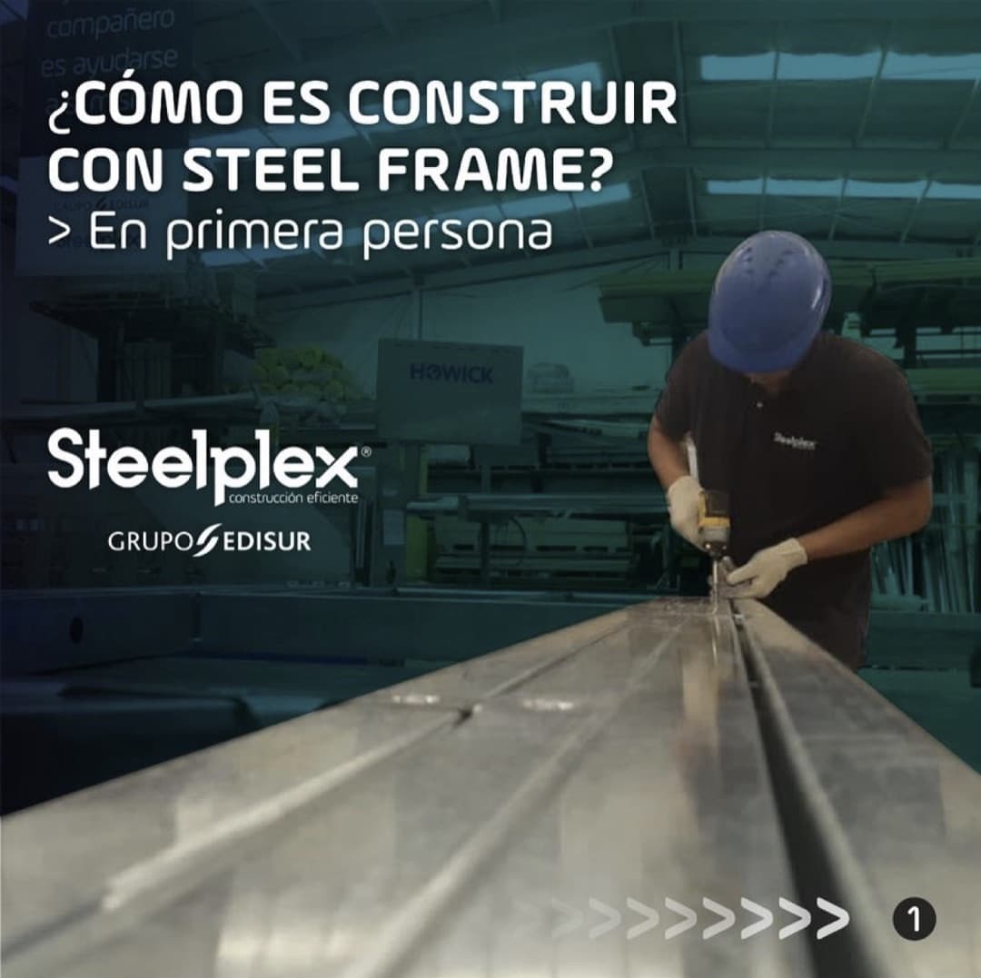 Publicación de Instagram de Steelplex sobre construir con Steel Frame